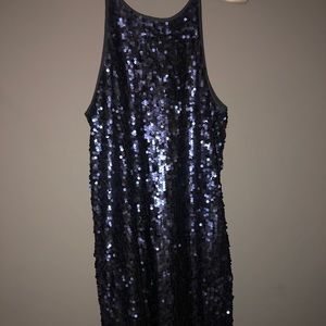 Navy Blue Sequin Dress